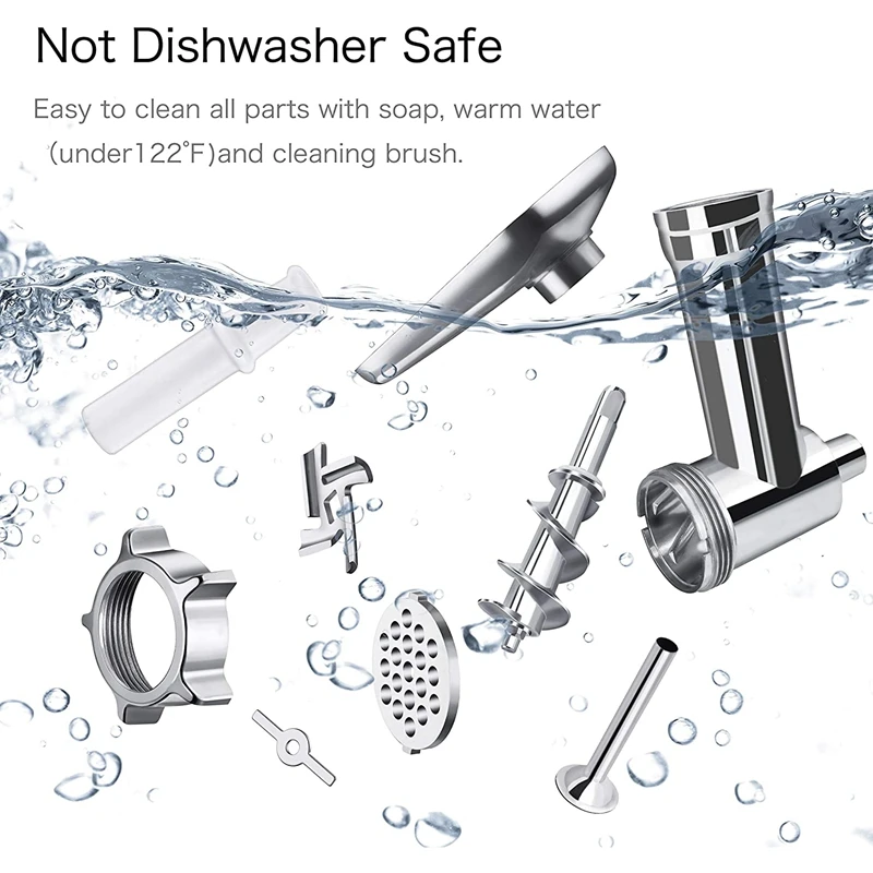 Big Deal Meat Grinder Attachment For Kitchenaid Stand Mixers Sausage Stuffer Tubes, Durable Metal Food Grinder Attachments