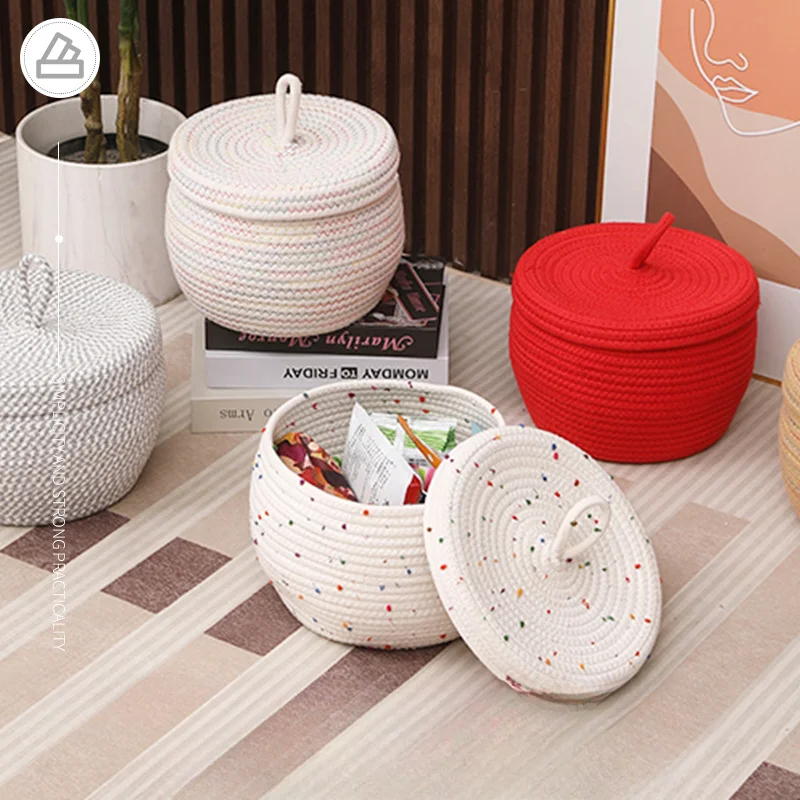 Cotton Rope Storage Basket - Woven Organizer For Toys Snacks Home Decor