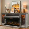 75-inch Electric FireplaceTV Stand 3-side Glass LED Modern Media Entertainment Center Console Adjustable Flame 40-inch 1
