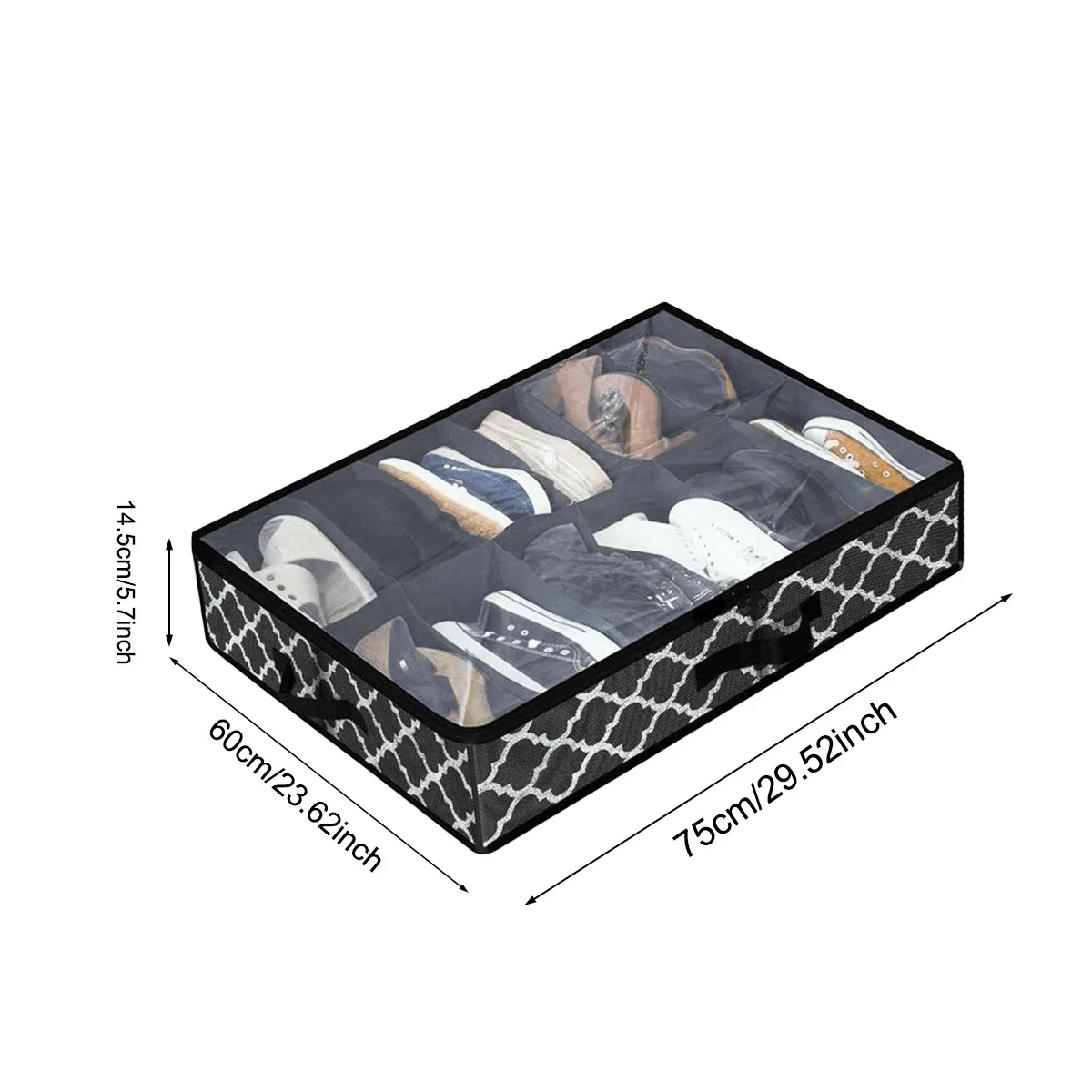 1pc- non-woven bed bottom storage box foldable shoes dust storage box with cover visual finishing storage box 5