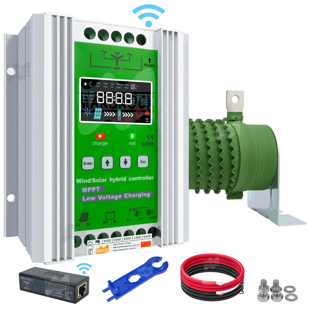 

600-3000 Вт контроллер 12В 24В 48В батарея WIFI MPPT гибридный солнечный контроллер заряда ветра для системы солнечной ветроэнергетики