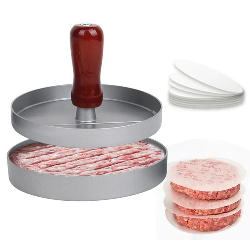 Round Hamburger Mold Aluminum Alloy Hamburger Meat Beef BBQ Burger Meat Press Kitchen Food Mold burger press hamburger press