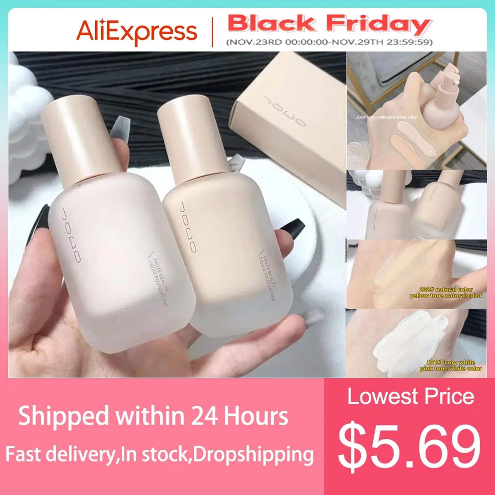 

UODO Liquid Foundation High Coverage Makeup Base Lasting Concealer BB Cream Foundation Makeup Waterproof Foundation FemaleMakeup