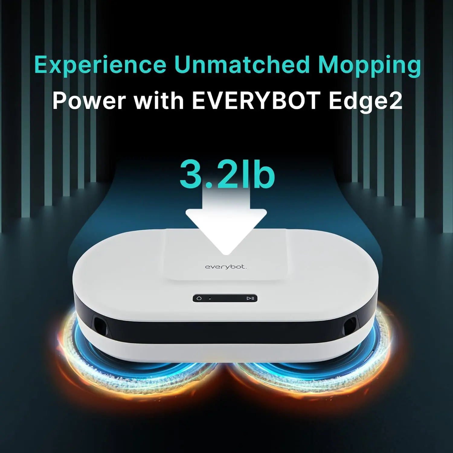 Robot Mop-Whisper Quiet Smart Mopping Robot Cleaner Only 1.5 Times Faster Dynamic Dual Spin Wet Mop for Hard