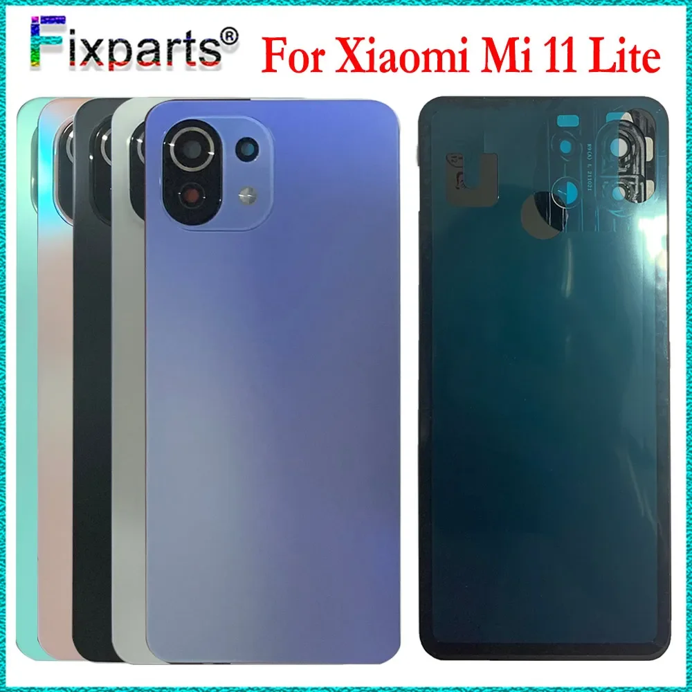 6.55" Back Glass Rear Cover For Xiaomi Mi 11 Lite Battery Door Housing Battery Back Cover With Adhesive Sticker M2101K9AG phone back cover,glass battery cover,glass phone back cover