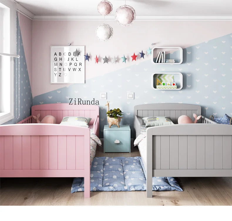 /Bedside Table Simple Solid Wood Cabinet Cute Cloud Bedside Cabinet Children's Locker