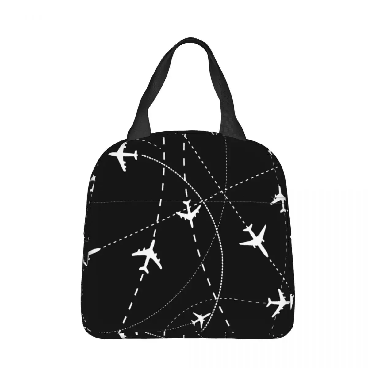 Night Flight Routes Insulated lunch bag Airplane Pilot Women Kids Cooler Bag Thermal Portable Lunch Box Ice Pack Tote