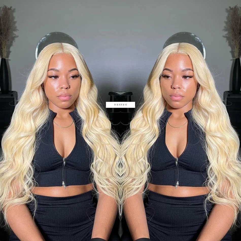 

613 Honey Blonde Body Wave Lace Front Human Hair Wigs For Women Colored Transparent 13x4 Lace Frontal Wig On Sale 30 36 inch
