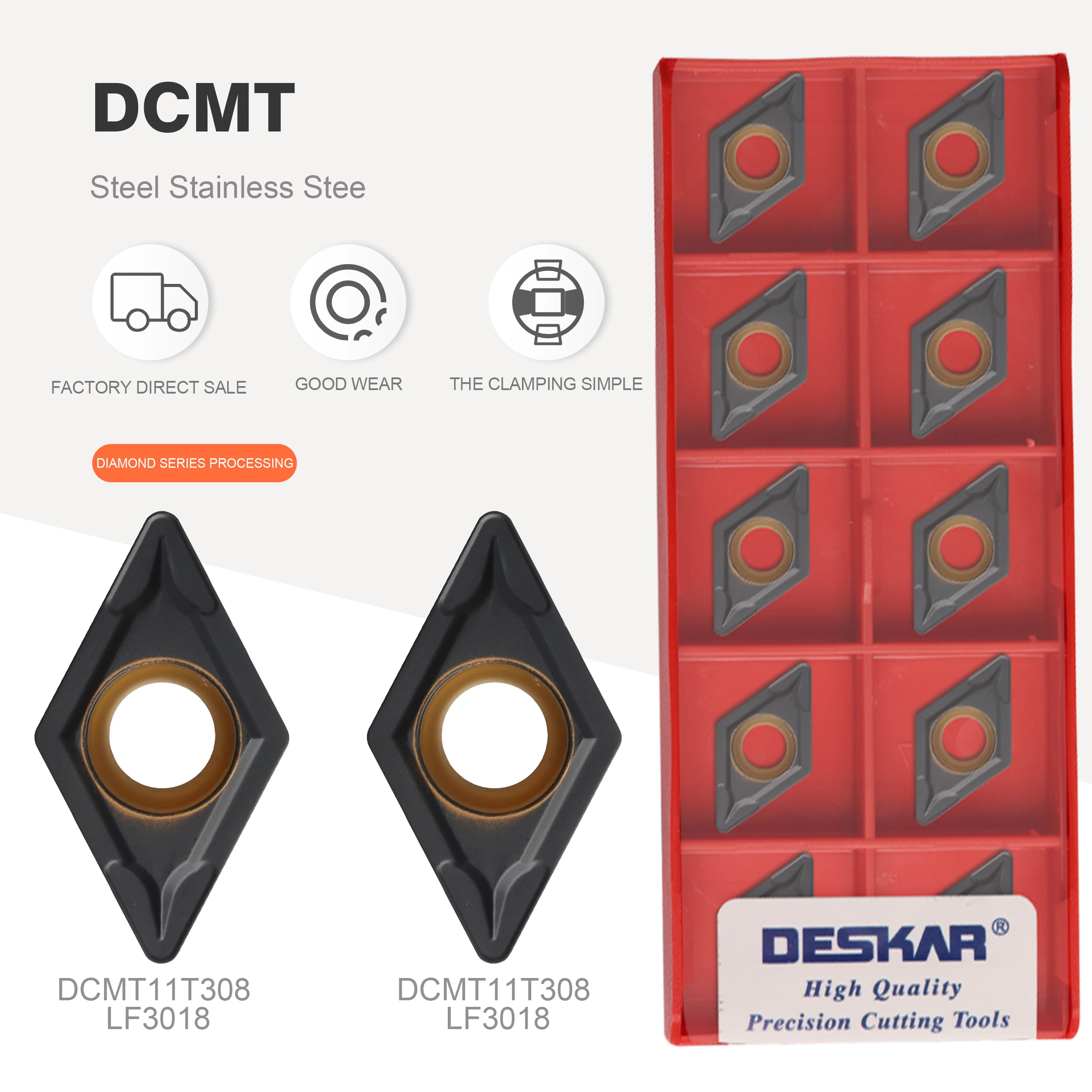 

DESKAR DCMT11T308 LF3018 original blade CNC lathe tool tool parts high quality cast iron carbide blade