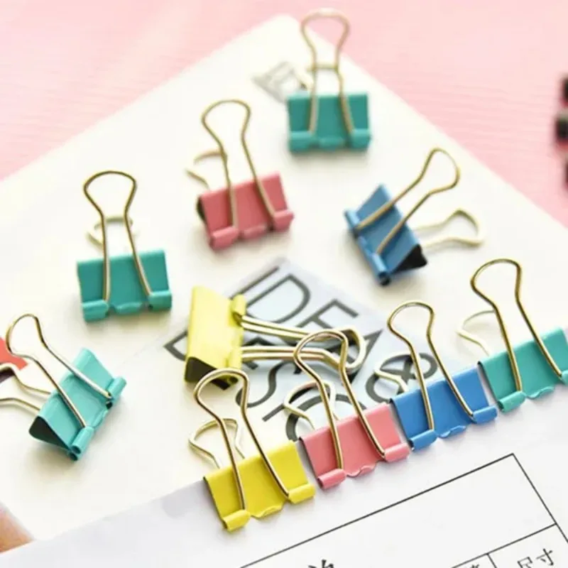 40 Pcs/set Colorful Metal File Clip Binder Clips Long Tail Clip Office School Stationery Supplies paper clip