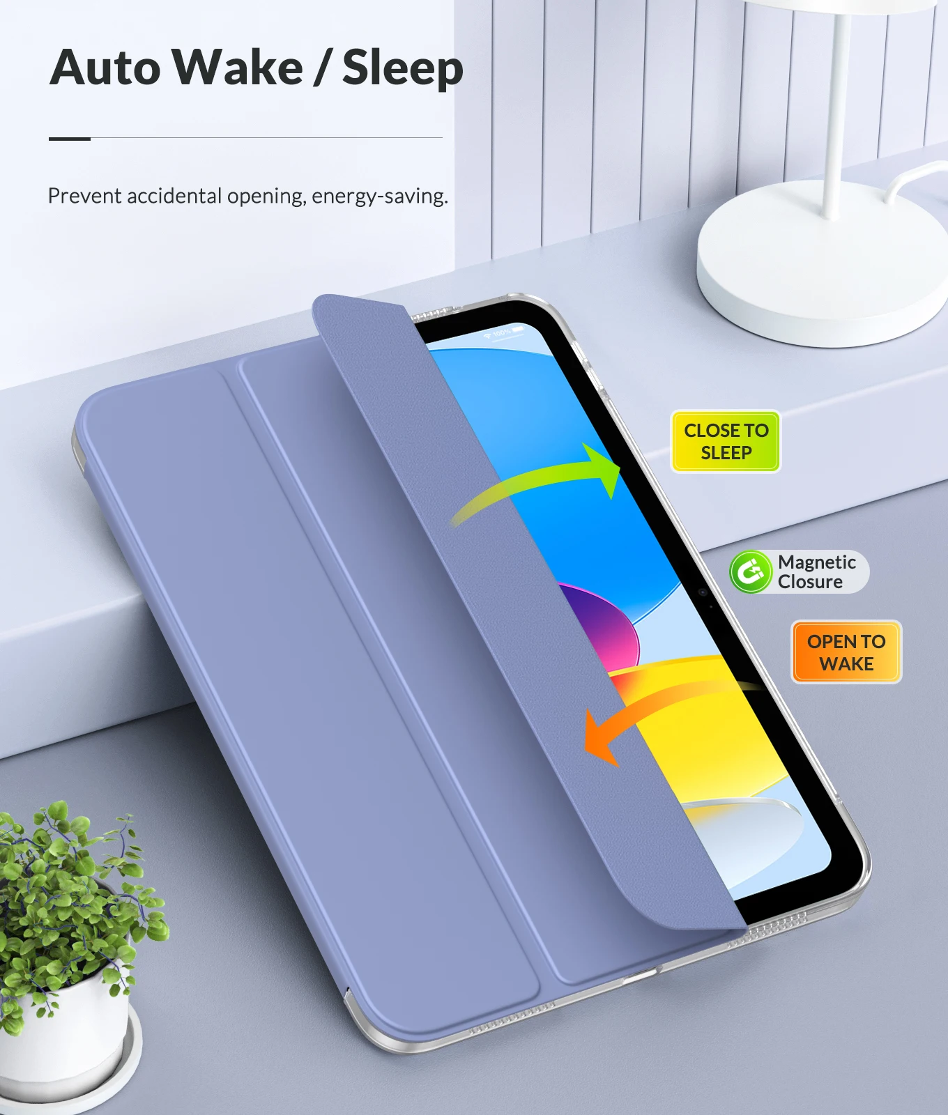 CACOE Cover Custodia Compatibile con iPad 9a Generazione 2021/iPad 8a Gen 2020/iPad 7a Gen 2019, Leggero Cover Protettivo Supporto con Pencil Holder per iPad 10.2 Auto Sveglia Sonno, Cielo Blu