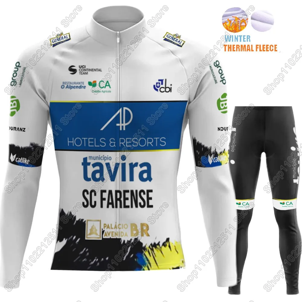 Protugal Tavira Team Cycling Jersey Set Clothing Suit Mens Long Sleeve MTB Bike Road Pants Bib Ropa Ciclismo