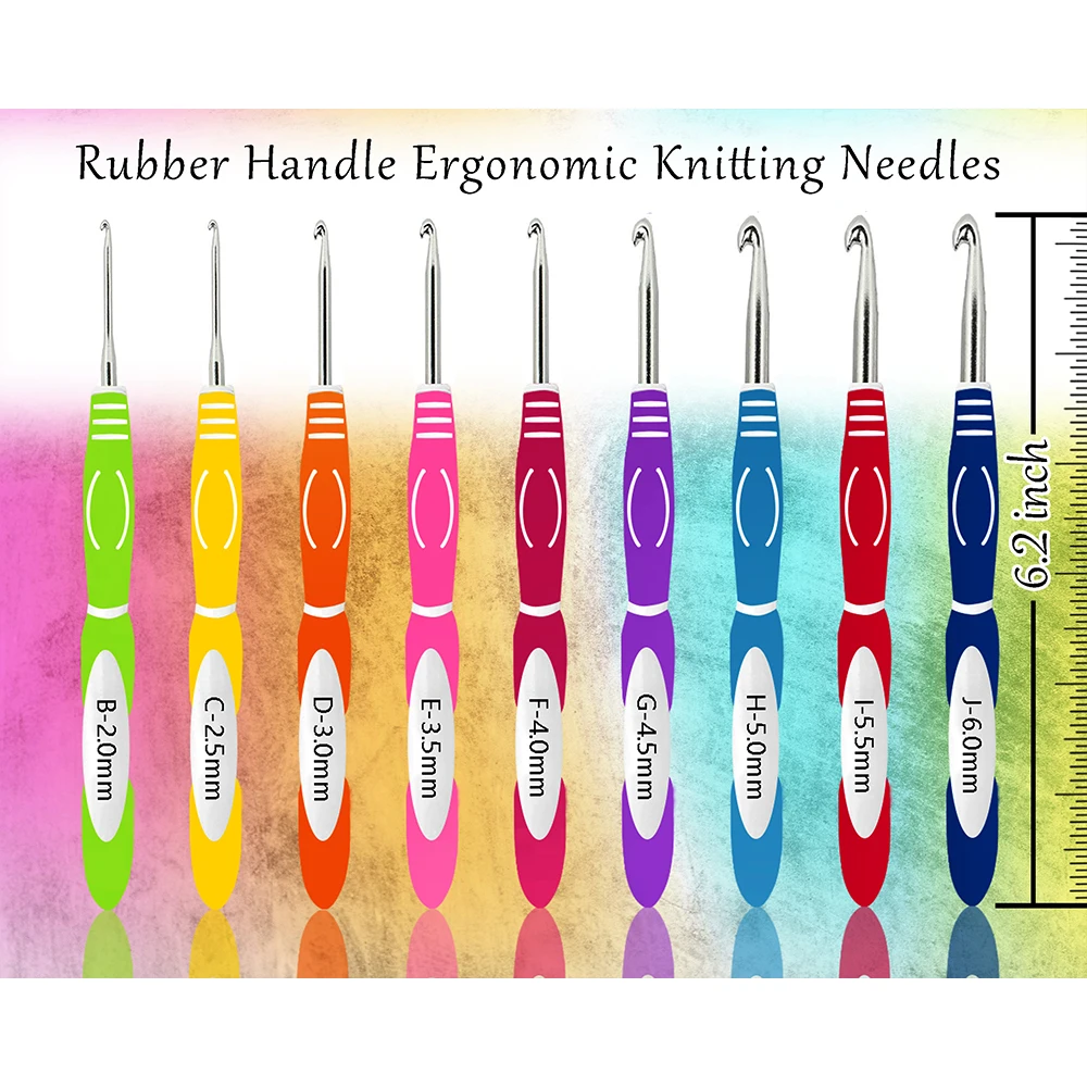 1Set Crochet Hooks Set Ergonomic Knitting Needle Weave Yarn Kits Floral Pattern Crochet Needles DIY Hand Knitting Art Tools,crochet hooks set