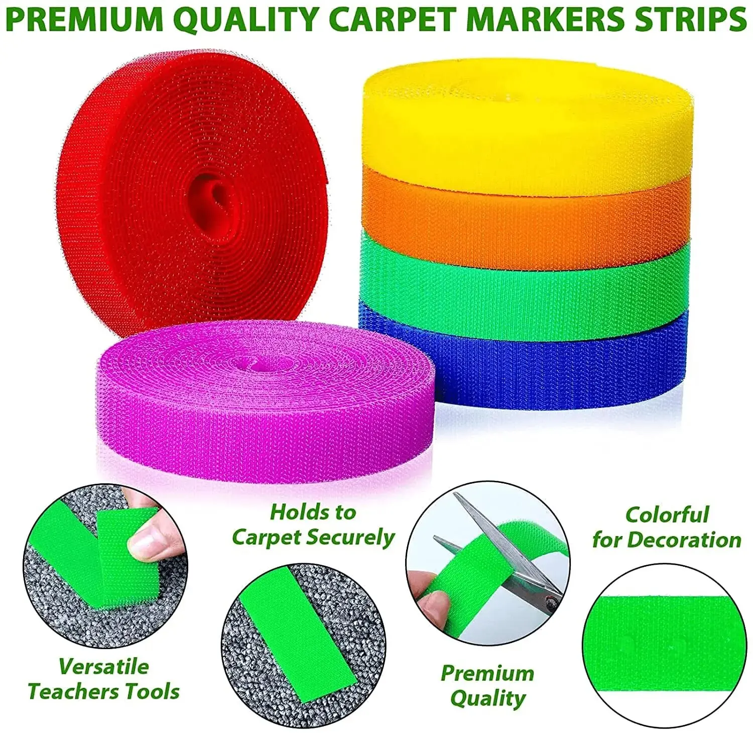 Colorful 20mm Non-Adhesive Hook and Loop Fastener Tape - 10M Nylon Fabric