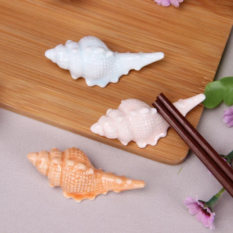 1/3PCS Japanese Cute Chopstick Holder Ceramic Tableware Colored Conch Chopstick Rest Home Table Decoration Kitchen Rest Rack