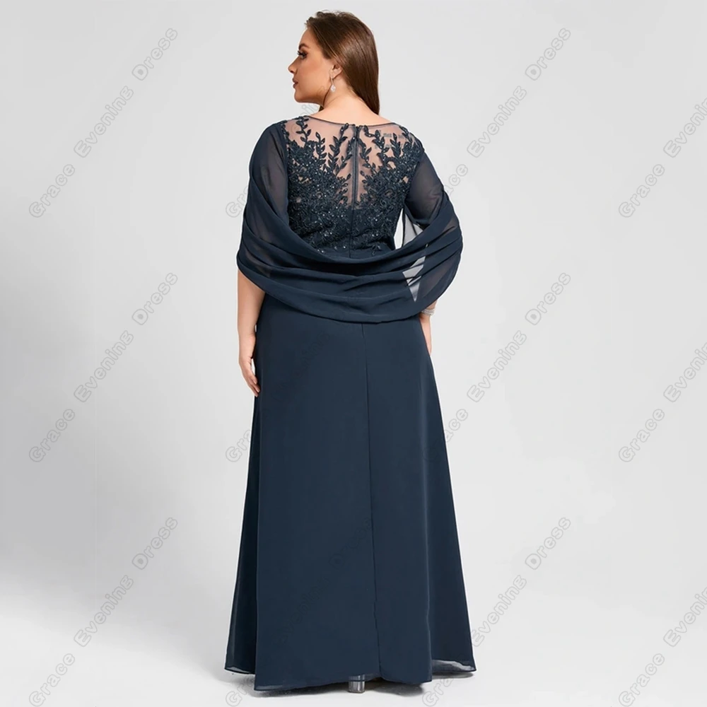 Grey Half Sleeve Mother of Bride Dresses for Women Summer New Beach Wedding Party Dresses with Lace Chiffon Robe De Soir&eacute;e