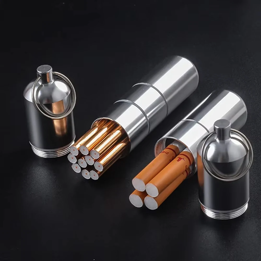 Aluminum Alloy Toothed Storage Pill Box Multi-Section Cotton Swab Pill Box Waterproof Sealing Metal Ear Scoop