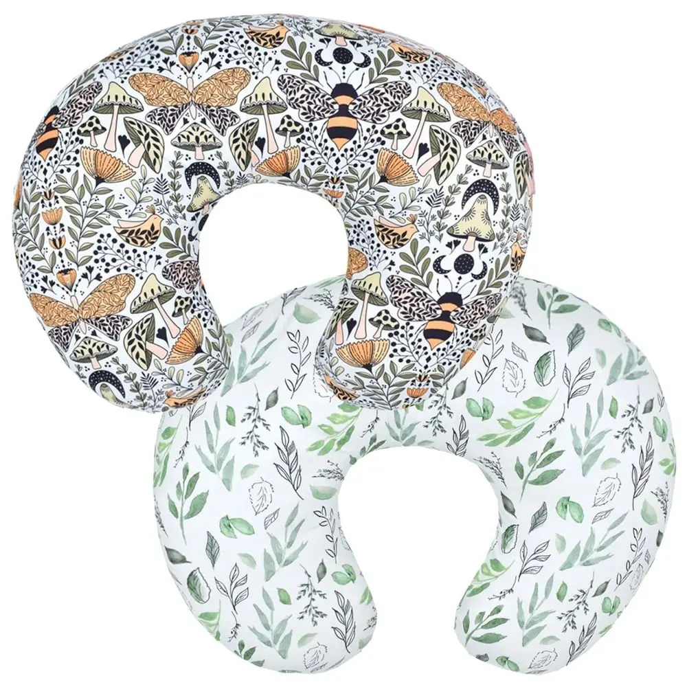 U-Shaped Baby Nursing Pillow Cover Stretchy Replaceable Forest Floral Pillow Cover Skin-friendly Breathable 4
