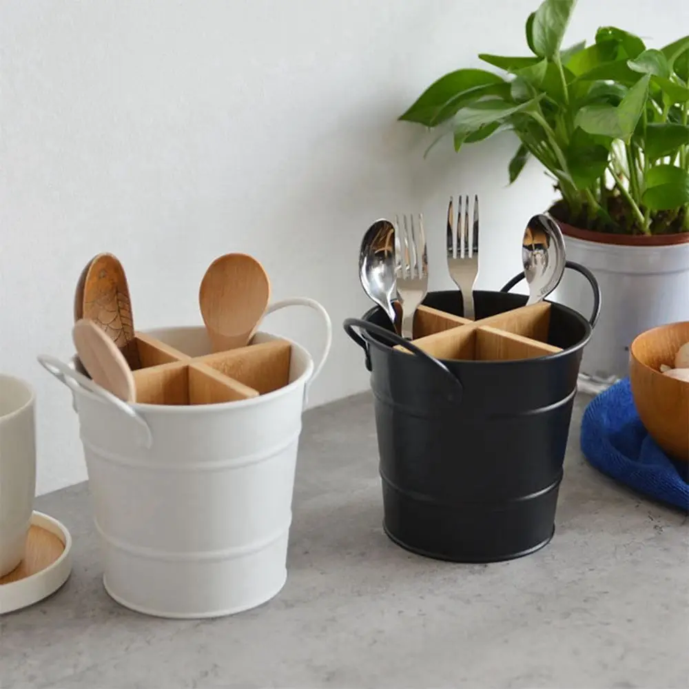 

Storage Shelf Kitchen Storage Bucket Cooking Tool Cutlery Organizer Bamboo Tableware Holder Chopstick Holder Spoon Stand