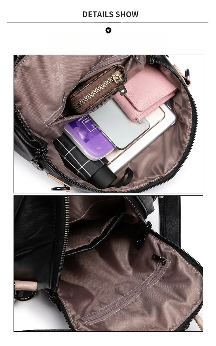 2024 Spring/Summer New Trendy Korean Edition Fashion Multi functional Soft Leather Backpack Large Capacity Women's Travel Bag_desvips.com