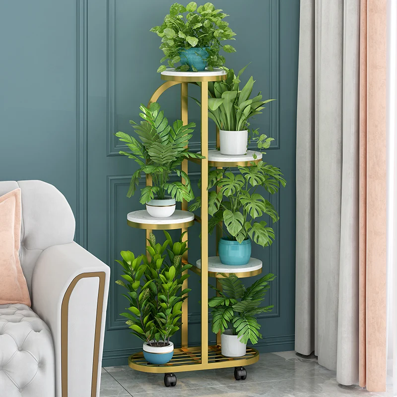 

Flower rack, living room, floor standing storage rack, balcony layout, simple modern flower pot rack, iron plant placement