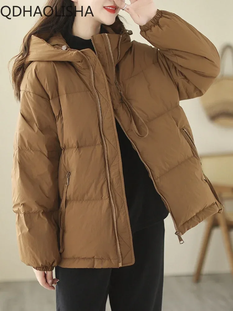 

Women's Winter Jacket 2023 New in Hooded Warm Loose Casual Parka Elegant Commuter Thick Women's Clothing Long Sleeve Top Coat