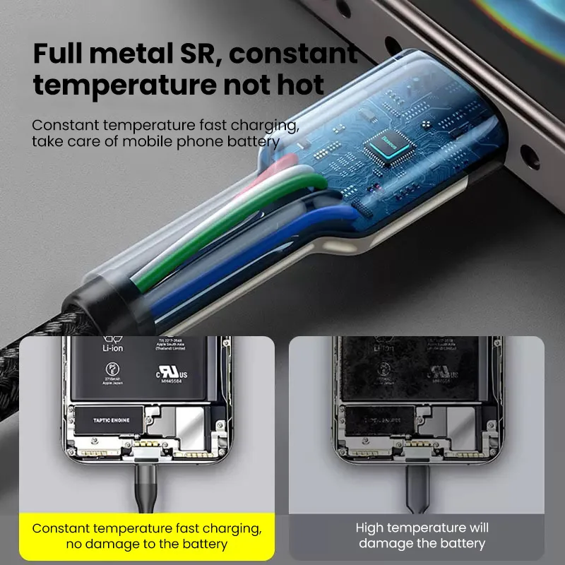 High-Speed 66W USB-C Fast Charging Cable - Short Length