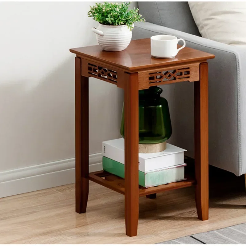 Retro Chinese Coffee Table Natural Bamboo Side Table Living Room Hollow Carved Side Fashion And Beautiful Home Furniture