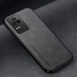 Luxury Leather Matte Silicone Phone Case for Redmi K30 (Dark Gray)