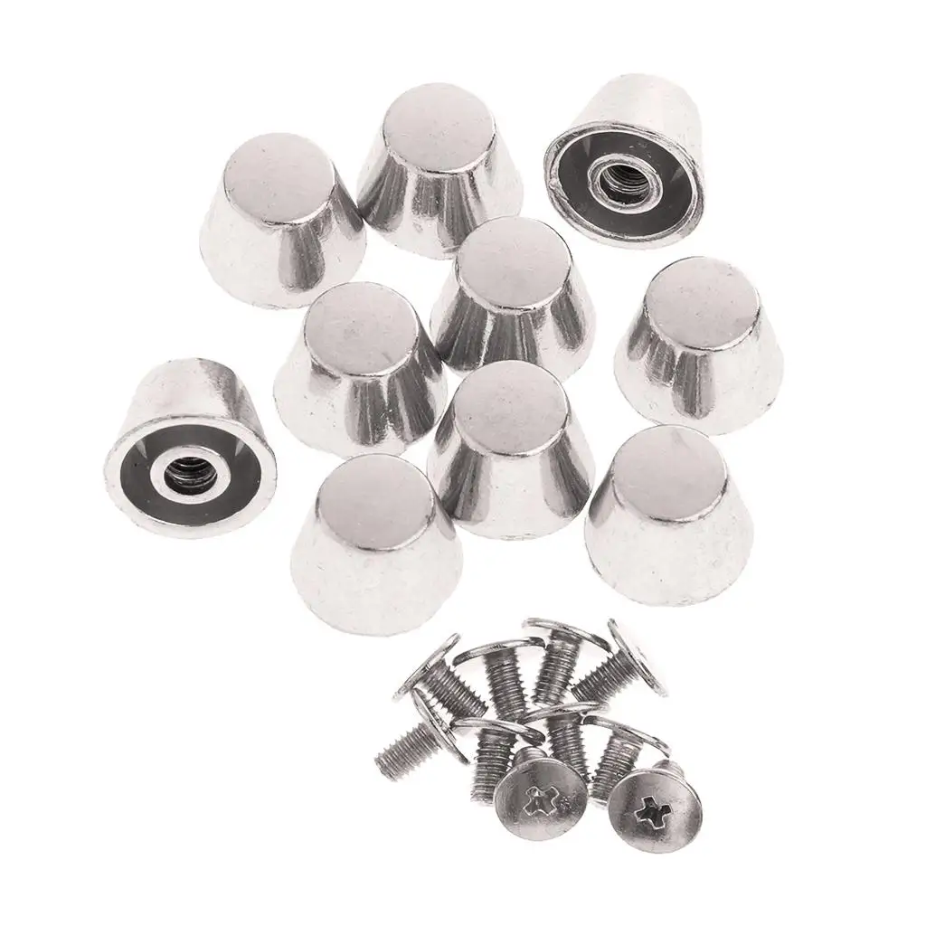 10pcs Bucket Shape Rivets Studs Spikes for Leather Craft Bag DIY Crafts 10mm
