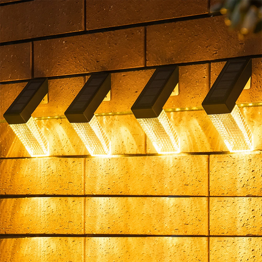 FCYAM LED Solar Step Lamp Path Stair Outdoor Garden Waterproof Balcony