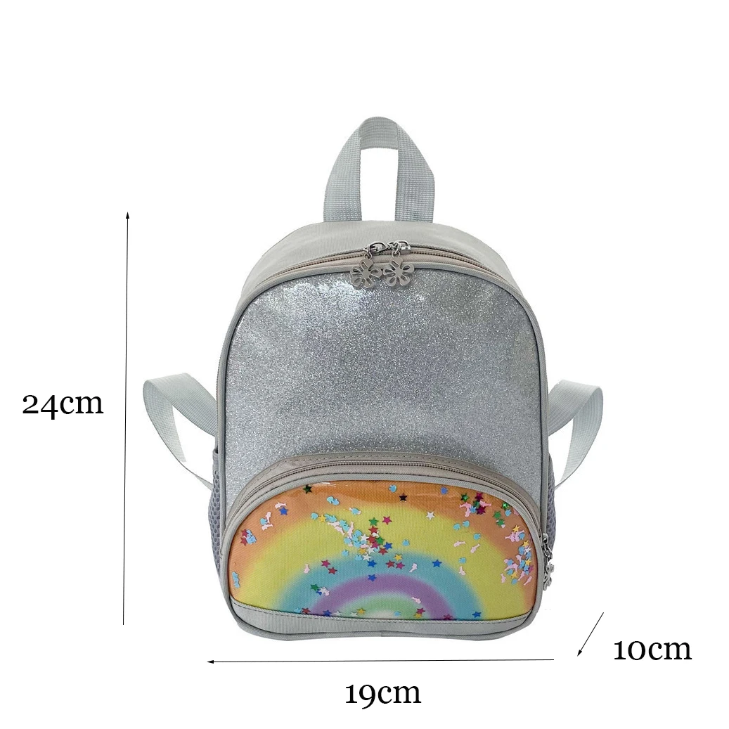 Personalized Embroidery School Bags Kid Girl Shiny Sequins Backpack Glitter Bling Rucksack Travel Daypack Bag Kids Cute Backpack