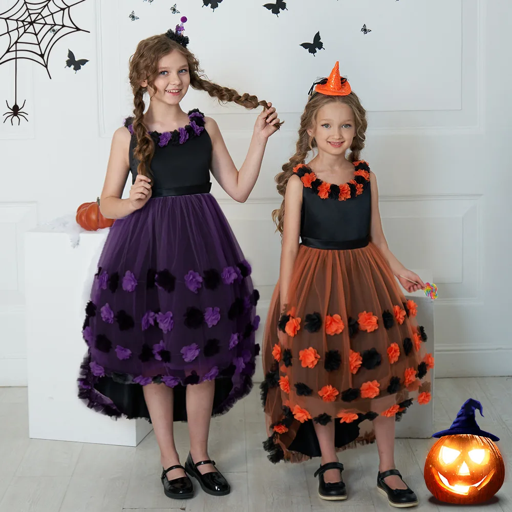 

2023 Girl Halloween Costume Baby Girls All Hallow's Day Party Dress Infants Cosplay Layered Dresses Children Mermaid Ball Gowns