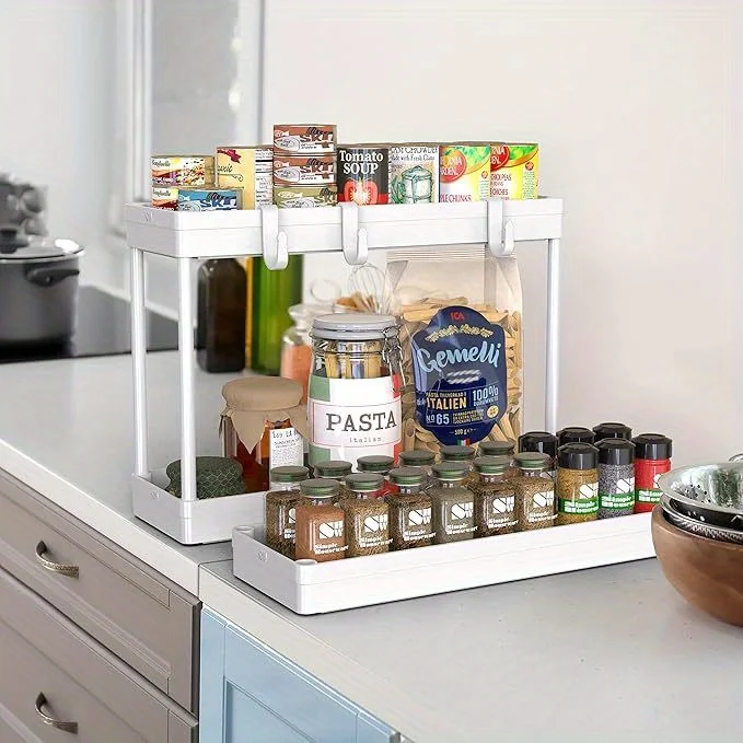 Multi - Layer 360° Rotating Storage Cart in ABS - Space - Saving, for Dorms & Kitchen,bathroom,Non-slip and durable 4