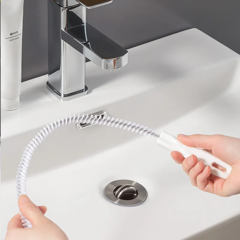 Pipe Dredging Brush Bathroom Hair Sewer Sink Cleaning Brush Drain Cleaner Flexible Cleaner Kitchen Clog Plug Hole Remover Tool