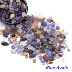 Natural Stone Crystal Chips for Reiki Healing and Home Decor (Blue Agate)