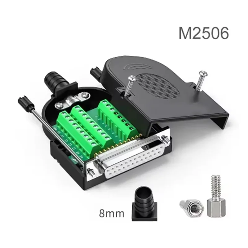 B29C-1Pc DB25 브레이크아웃 커넥터 솔더리스 RS232 D-SUB 25 핀 3+9 VGA 남성 여성 플러그용
