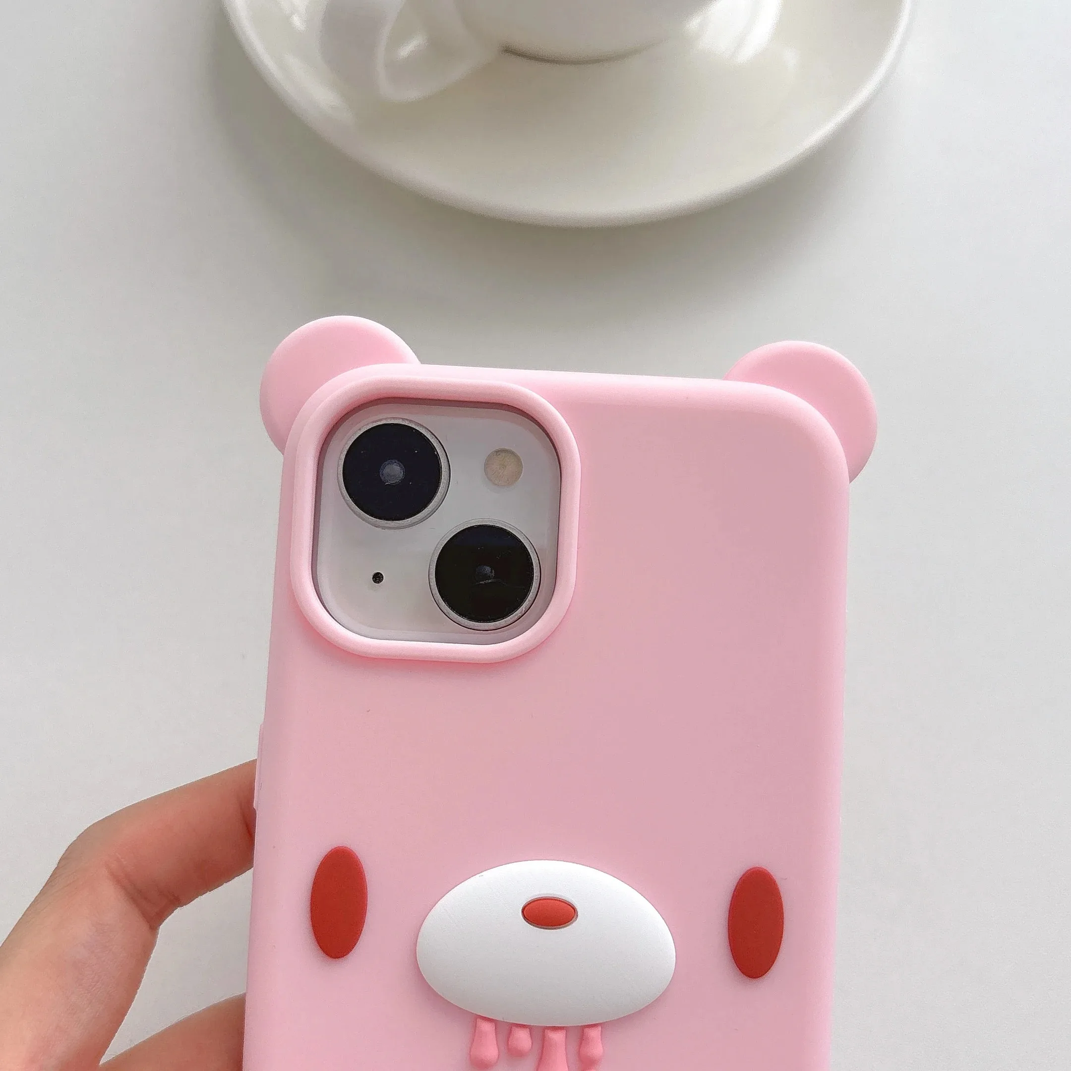 3D Cartoon Ice Cream Bear Silicone Phone Case Cover