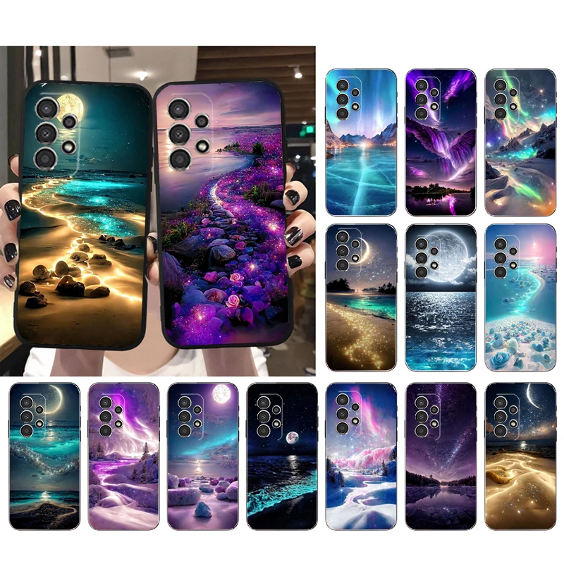 

Night Sky Moon Aesthetic Phone Case for Samsung Galaxy A21S A52S A04S A53 A54 A51 A71 A33 A23 A13 A14 A32 A52 M51