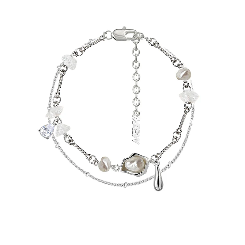 Fashion bracelet Fashion jewelry Pearl bracelet MASW Original Design Gometric Pearl Glass Charm Bracelet Trend New Luxury Jewelry For Women Female Party Wedding Gift
