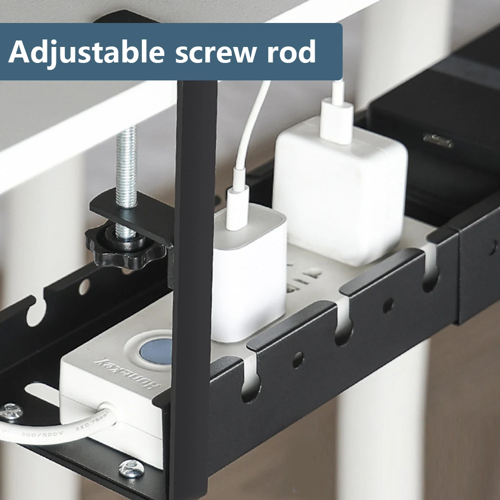 Under Desk Cable Management Tray Clamp Mounted Cable Cord
