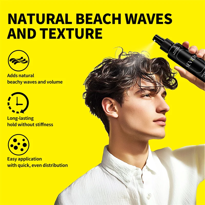 Sea Salt Spray for Men 100ML Lifts Volumizing Spray Dry and Frizzy Hair Treatment Smooth Moisturize Repair Damage Hair Care 2