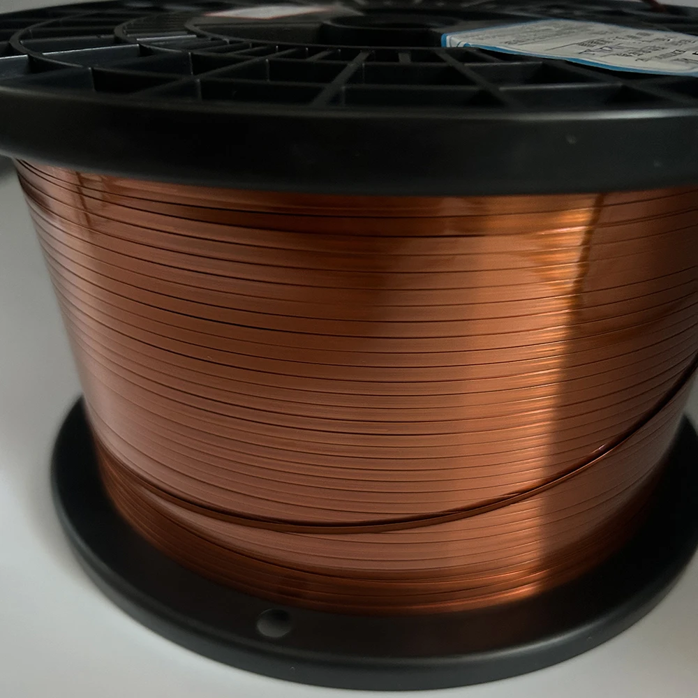 Drut miedziany płaski emaliowany 0,3x2mm, do cewek silnikowych, nawijania transformatorów, drut magnetyczny wysokotemperaturowy klasy 220 z poliimidu, do majsterkowania