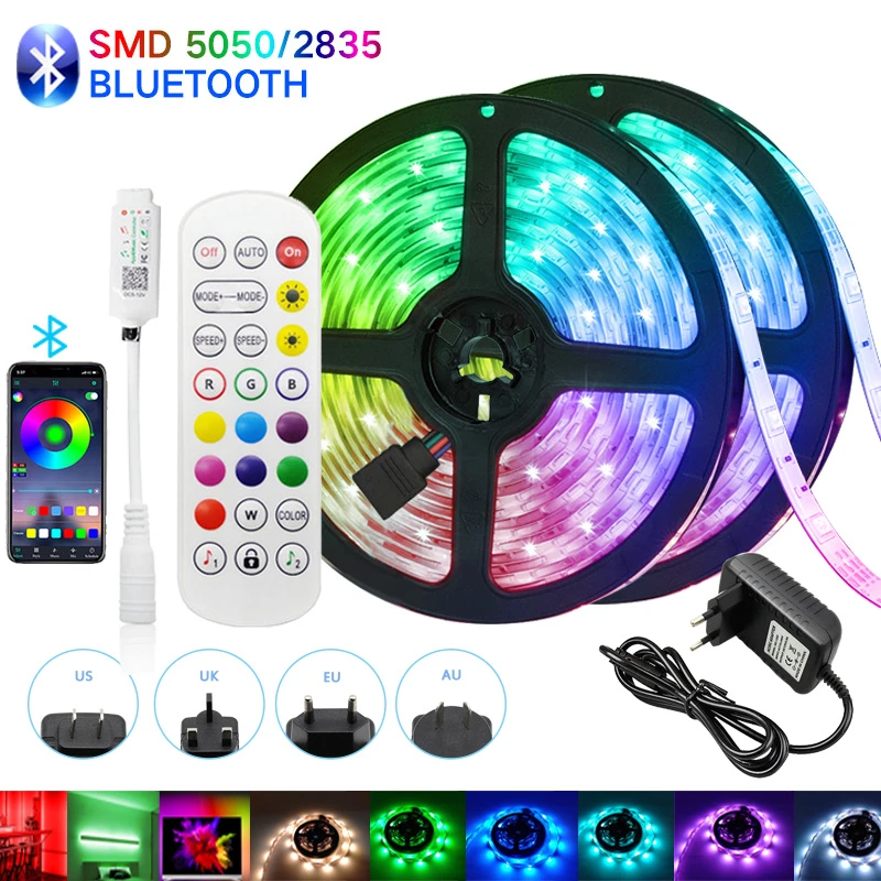 Led Strip Lights 30m Rgb 5050 Smd 5m Rgb Led Light Bluetooth Lamp