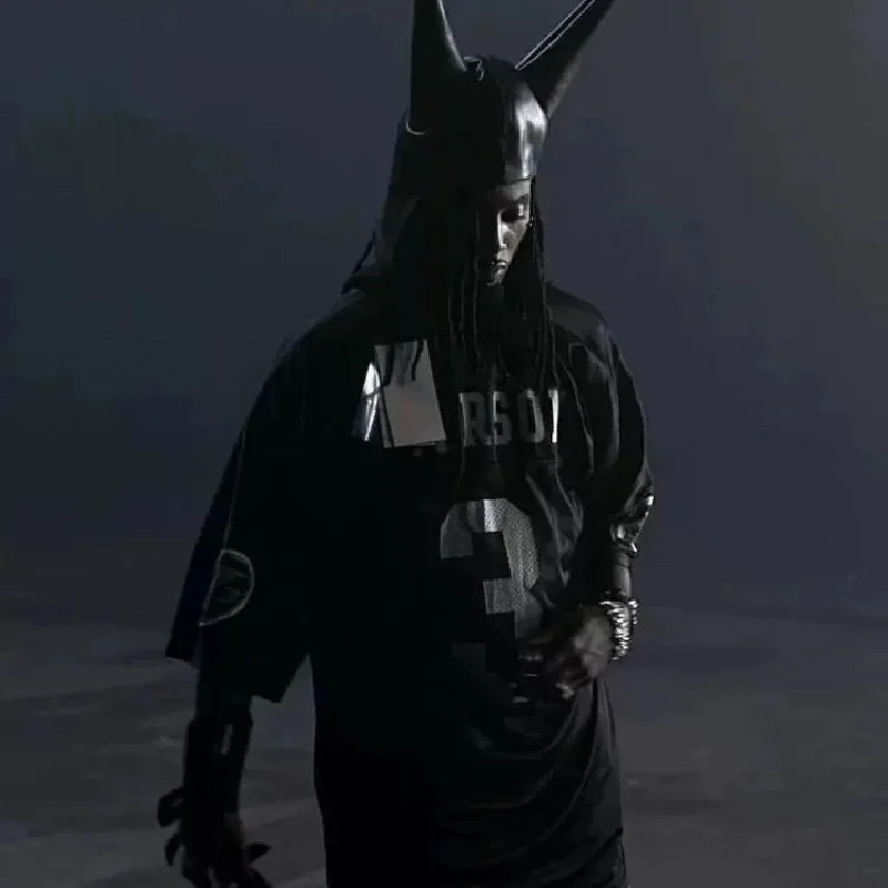 YVL Sle Hollow Me Rugby irt Letter ort Sve T-irt Tee Streetwear Printed Creative Loose Fit Summer V-Ne Top