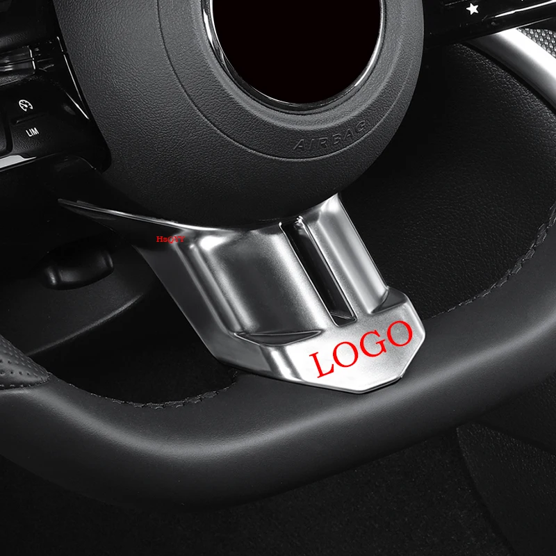 Автомобильные аксессуары для Mercedes Benz A C E S Class W206 W213 W223, оправа рулевого колеса, нижняя отделка, декоративная рама, логотип AMG