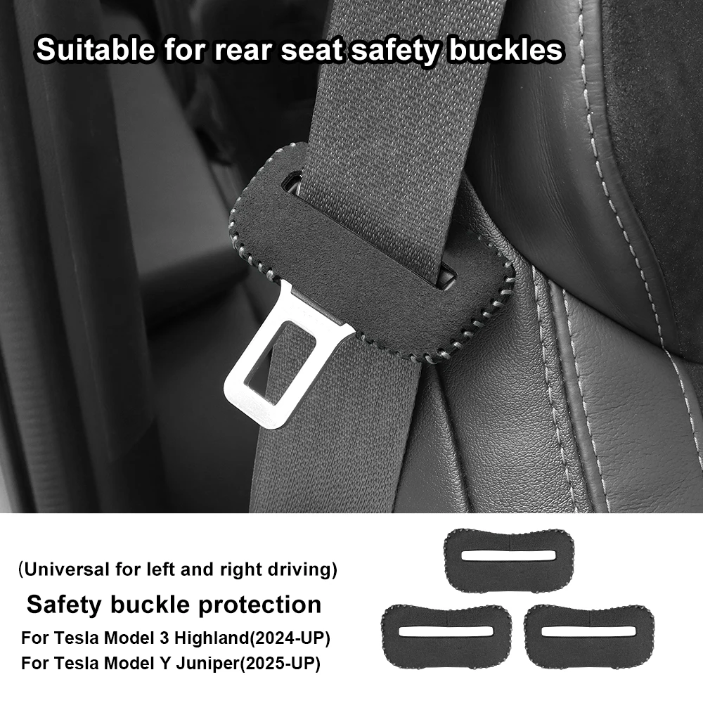Suede Seat Belt Buckle Protector Covers - Premium Car Accessories