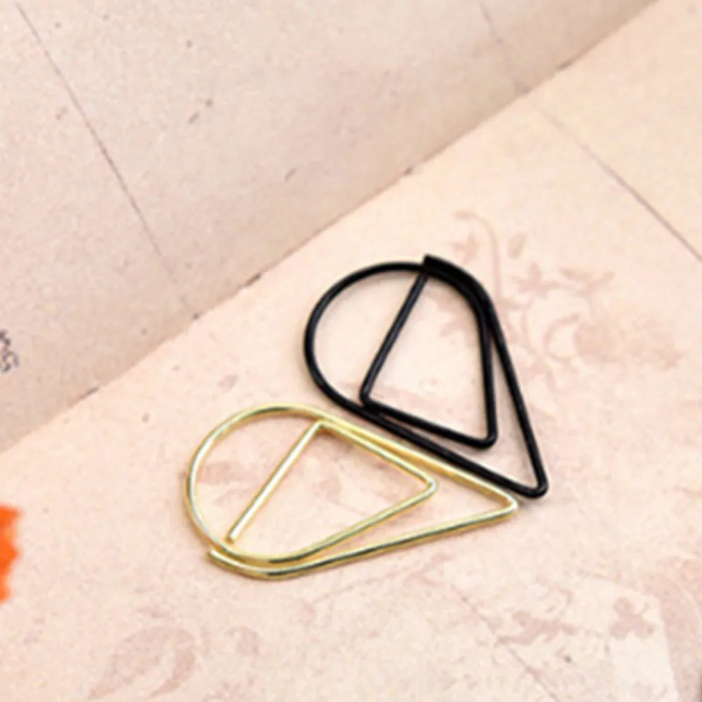 100Pcs 금속 종이 클립 사무실 학교 문서를위한 미니 재미 있은 모양의 작은 강철 클립 공예 마킹 파일 홀더