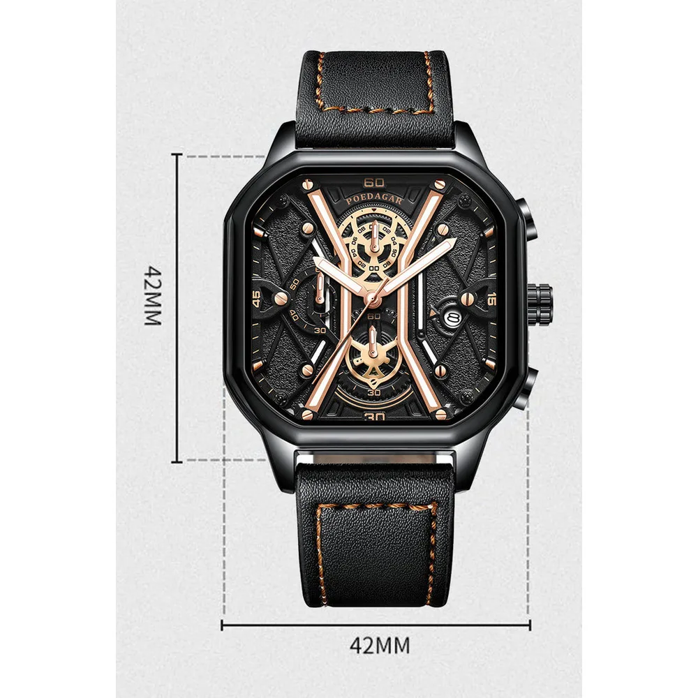 Herr klocka quartz multifunktionell med lysande visare swiss_voghion.com