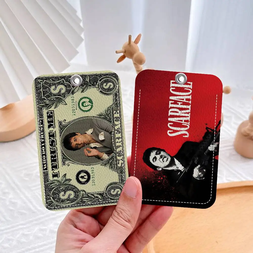 S-스카페이스 토니 몬타나 사무용품 남녀 신용카드 키링 학생증 ID 카드 홀더 자격증 홀더 카드